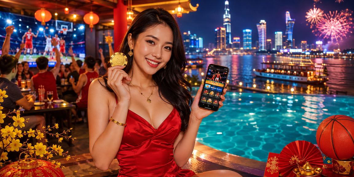 Lễ hội Tết tại vùng Mekong với người dùng theo dõi cược bóng rổ trên di động
